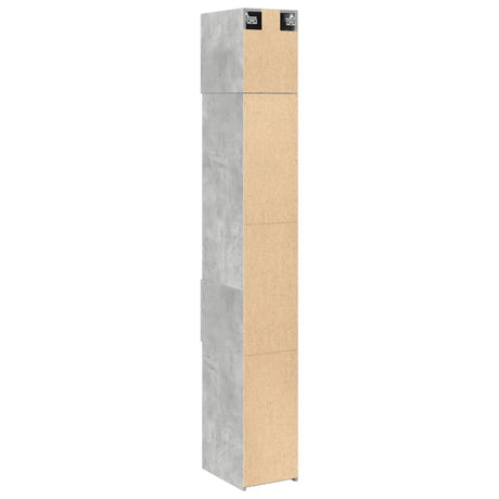 Opbergkast smal 30x42,5x225 cm bewerkt hout betongrijs - AllerleiShop