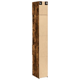 Opbergkast smal 30x42,5x225 cm bewerkt hout gerookt eikenkleur - AllerleiShop