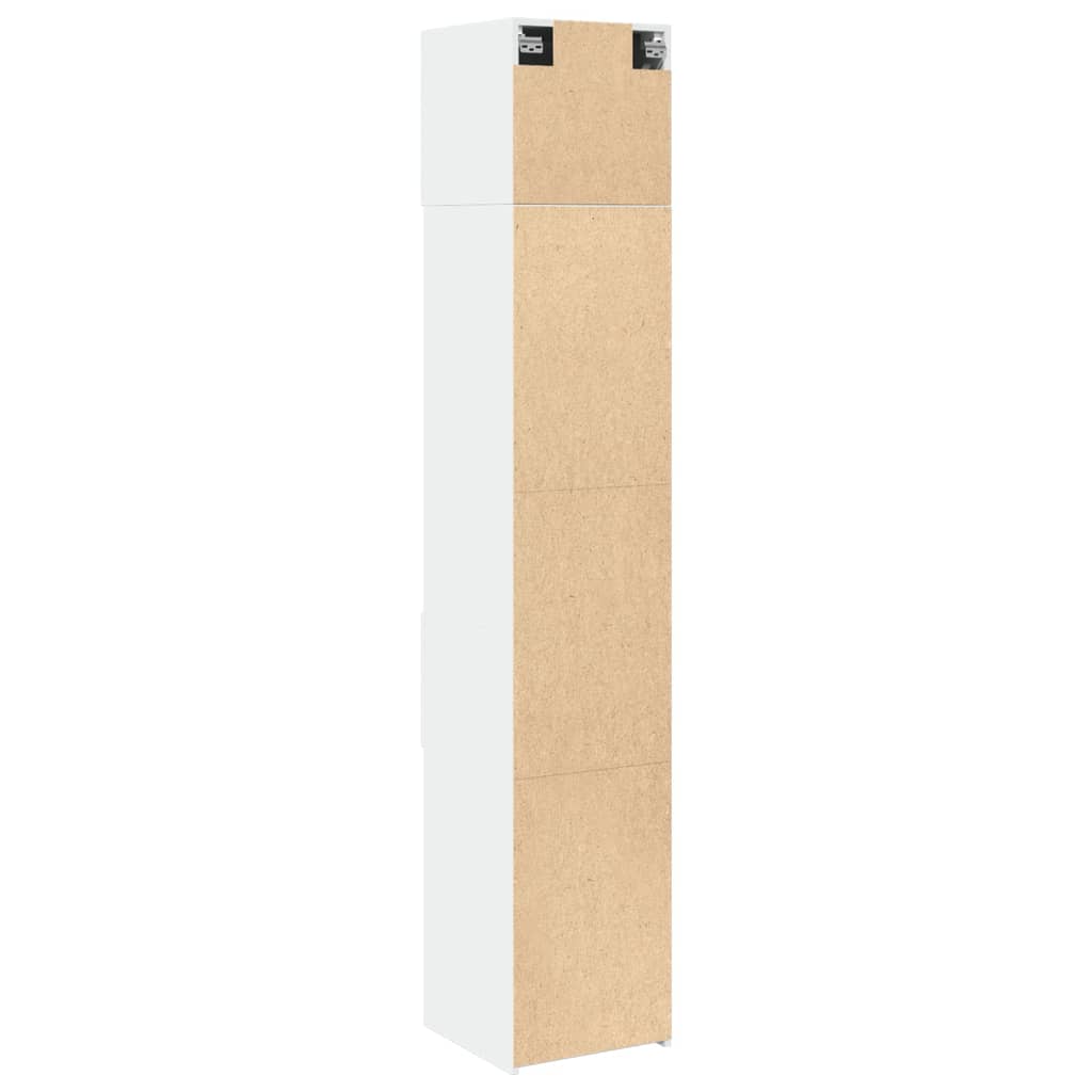 Opbergkast smal 40x42,5x225 cm bewerkt hout wit - AllerleiShop