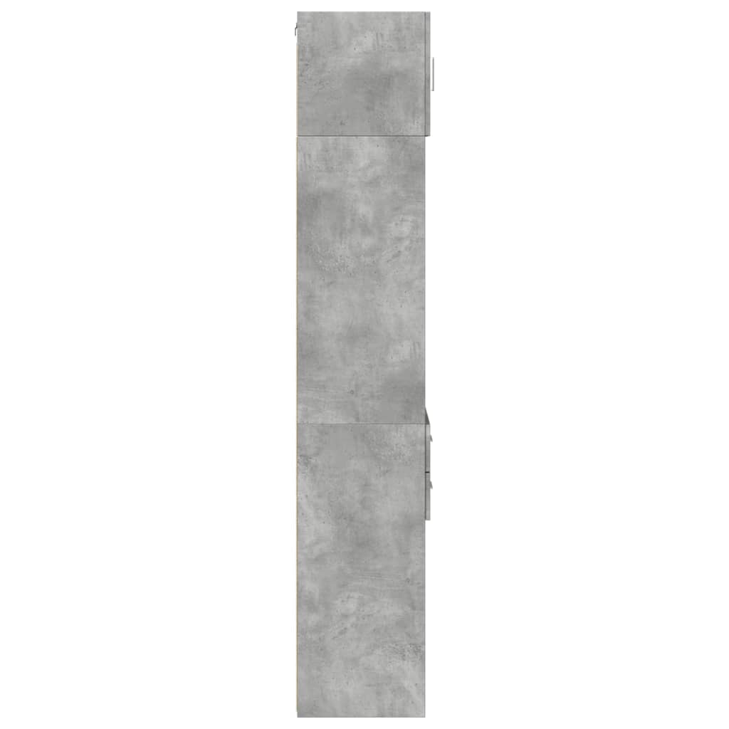 Opbergkast smal 40x42,5x225 cm bewerkt hout betongrijs - AllerleiShop