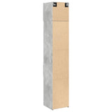 Opbergkast smal 40x42,5x225 cm bewerkt hout betongrijs - AllerleiShop