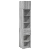 Opbergkast smal 40x42,5x225 cm bewerkt hout grijs sonoma eiken - AllerleiShop