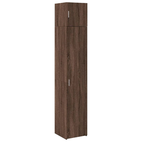 Opbergkast smal 40x42,5x225 cm bewerkt hout bruin eikenkleurig - AllerleiShop