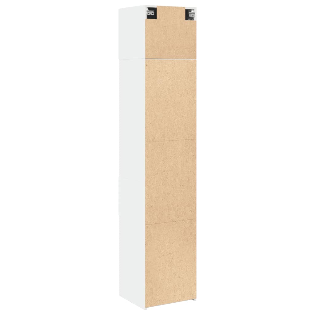 Opbergkast smal 45x42,5x225 cm bewerkt hout wit - AllerleiShop