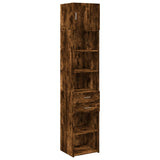 Opbergkast smal 45x42,5x225 cm bewerkt hout gerookt eikenkleur - AllerleiShop