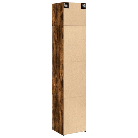 Opbergkast smal 45x42,5x225 cm bewerkt hout gerookt eikenkleur - AllerleiShop