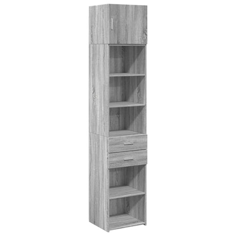 Opbergkast smal 45x42,5x225 cm bewerkt hout grijs sonoma eiken - AllerleiShop