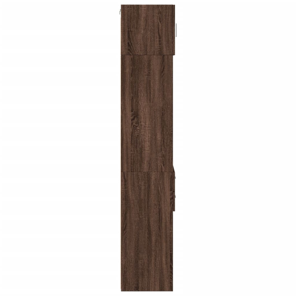 Opbergkast smal 45x42,5x225 cm bewerkt hout bruin eikenkleur - AllerleiShop