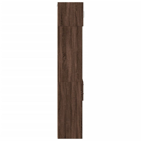 Opbergkast smal 45x42,5x225 cm bewerkt hout bruin eikenkleur - AllerleiShop