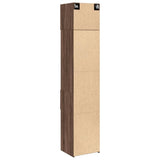 Opbergkast smal 45x42,5x225 cm bewerkt hout bruin eikenkleur - AllerleiShop