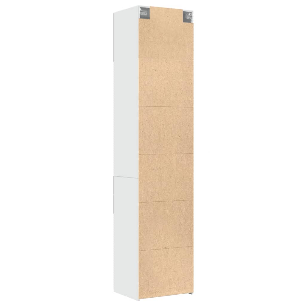 Opbergkast smal 50x42,5x225 cm bewerkt hout wit - AllerleiShop