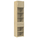 Opbergkast smal 50x42,5x225 cm bewerkt hout sonoma eikenkleurig - AllerleiShop