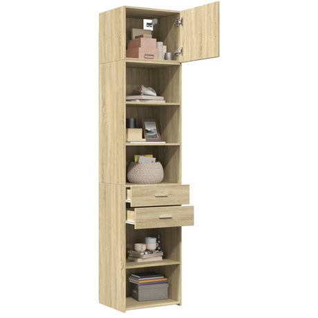 Opbergkast smal 50x42,5x225 cm bewerkt hout sonoma eikenkleurig - AllerleiShop