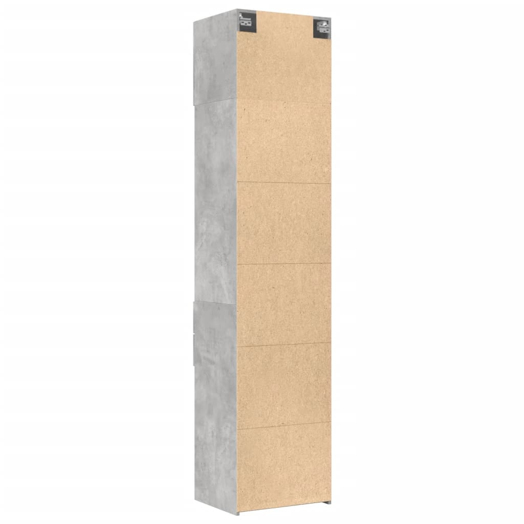 Opbergkast smal 50x42,5x225 cm bewerkt hout betongrijs - AllerleiShop