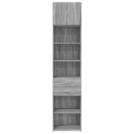 Opbergkast smal 50x42,5x225 cm bewerkt hout grijs sonoma eiken - AllerleiShop