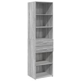 Opbergkast smal 50x42,5x225 cm bewerkt hout grijs sonoma eiken - AllerleiShop