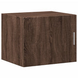 Opbergkast smal 50x42,5x225 cm bewerkt hout bruin eikenkleur - AllerleiShop