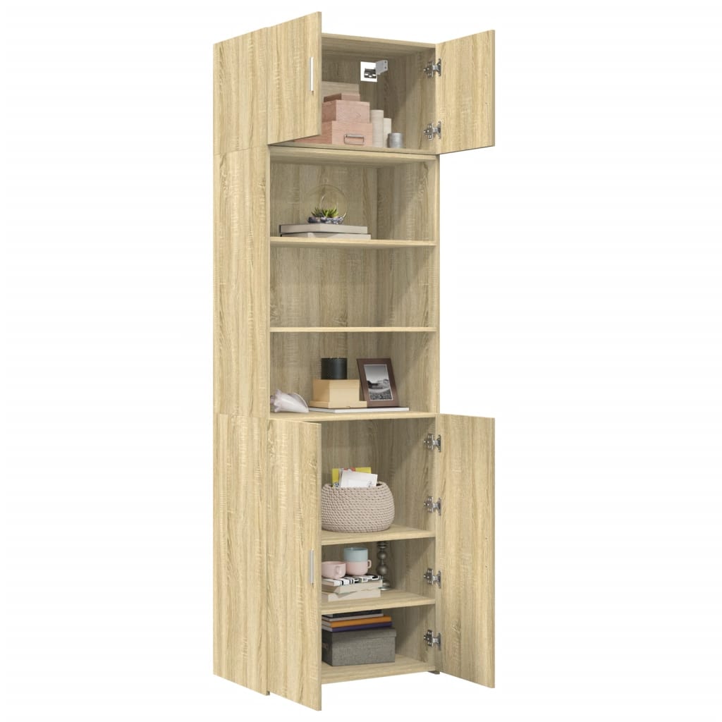 Opbergkast 70x42,5x225 cm bewerkt hout sonoma eikenkleurig - AllerleiShop