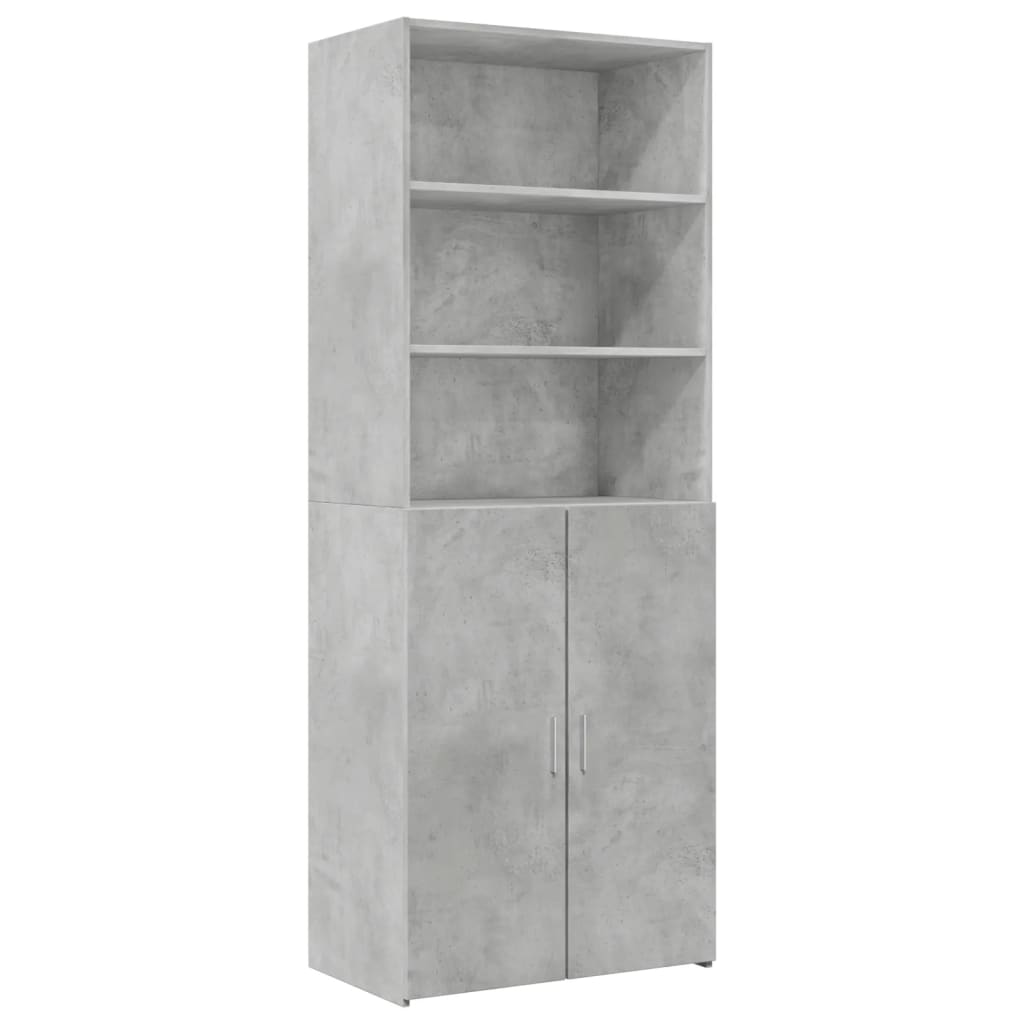 Opbergkast 70x42,5x225 cm bewerkt hout betongrijs - AllerleiShop