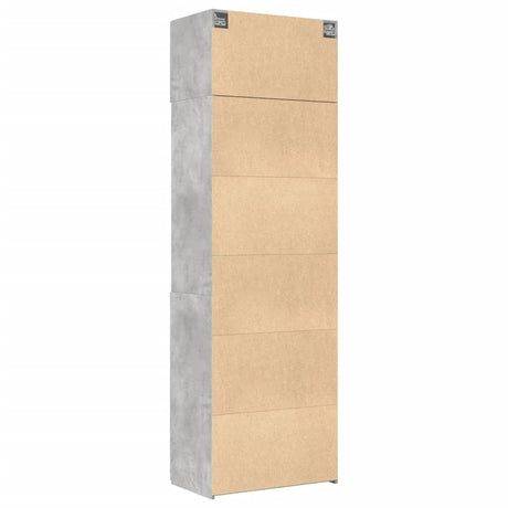 Opbergkast 70x42,5x225 cm bewerkt hout betongrijs - AllerleiShop