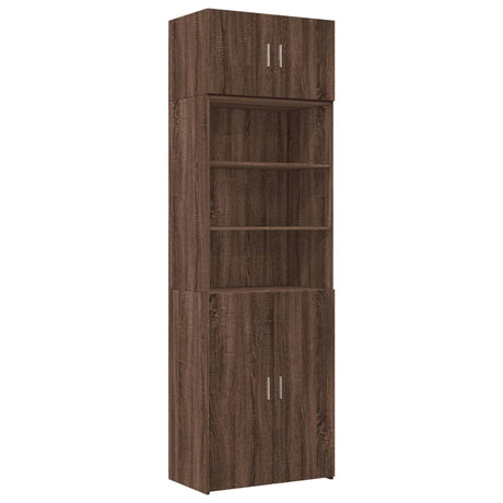 Opbergkast 70x42,5x225 cm bewerkt hout bruin eikenkleurig - AllerleiShop