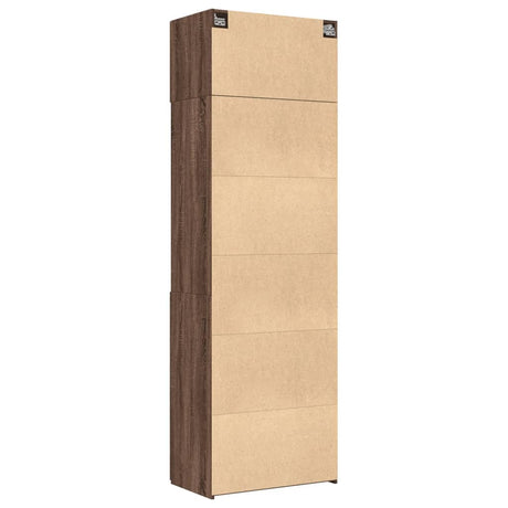 Opbergkast 70x42,5x225 cm bewerkt hout bruin eikenkleurig - AllerleiShop