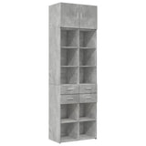 Opbergkast 70x42,5x225 cm bewerkt hout betongrijs - AllerleiShop