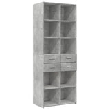 Opbergkast 70x42,5x225 cm bewerkt hout betongrijs - AllerleiShop