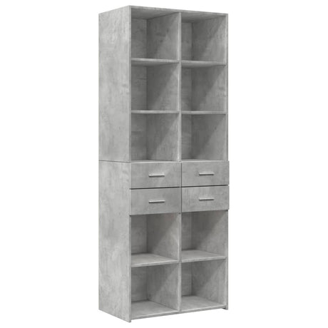 Opbergkast 70x42,5x225 cm bewerkt hout betongrijs - AllerleiShop