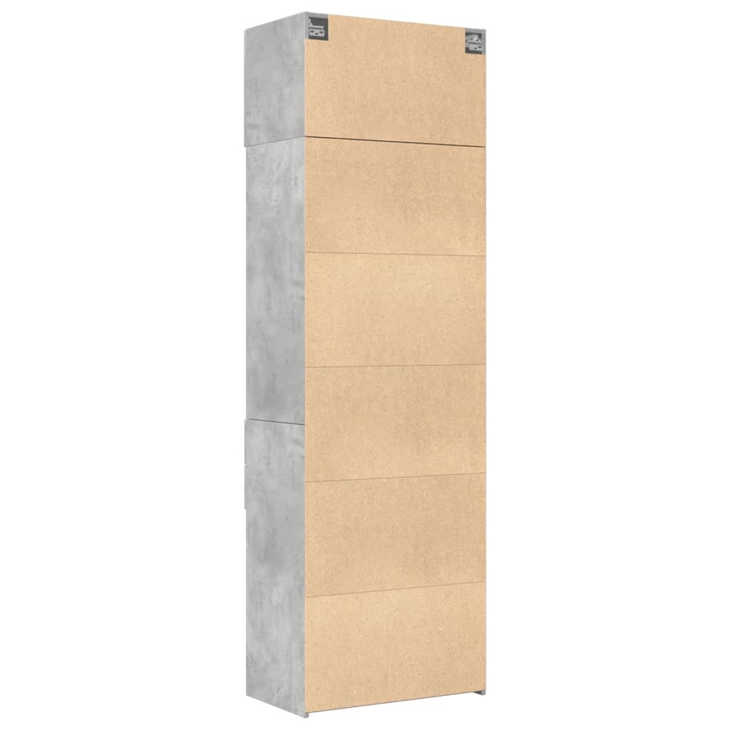 Opbergkast 70x42,5x225 cm bewerkt hout betongrijs - AllerleiShop