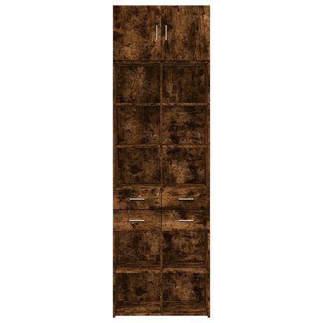 Opbergkast 70x42,5x225 cm bewerkt hout gerookt eikenkleur - AllerleiShop