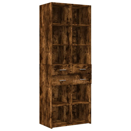 Opbergkast 70x42,5x225 cm bewerkt hout gerookt eikenkleur - AllerleiShop