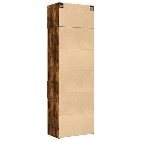 Opbergkast 70x42,5x225 cm bewerkt hout gerookt eikenkleur - AllerleiShop