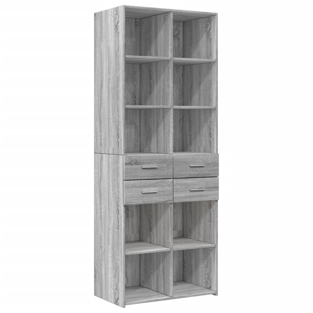 Opbergkast 70x42,5x225 cm bewerkt hout grijs sonoma eikenkleur - AllerleiShop