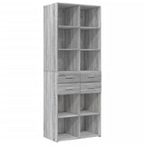 Opbergkast 70x42,5x225 cm bewerkt hout grijs sonoma eikenkleur - AllerleiShop