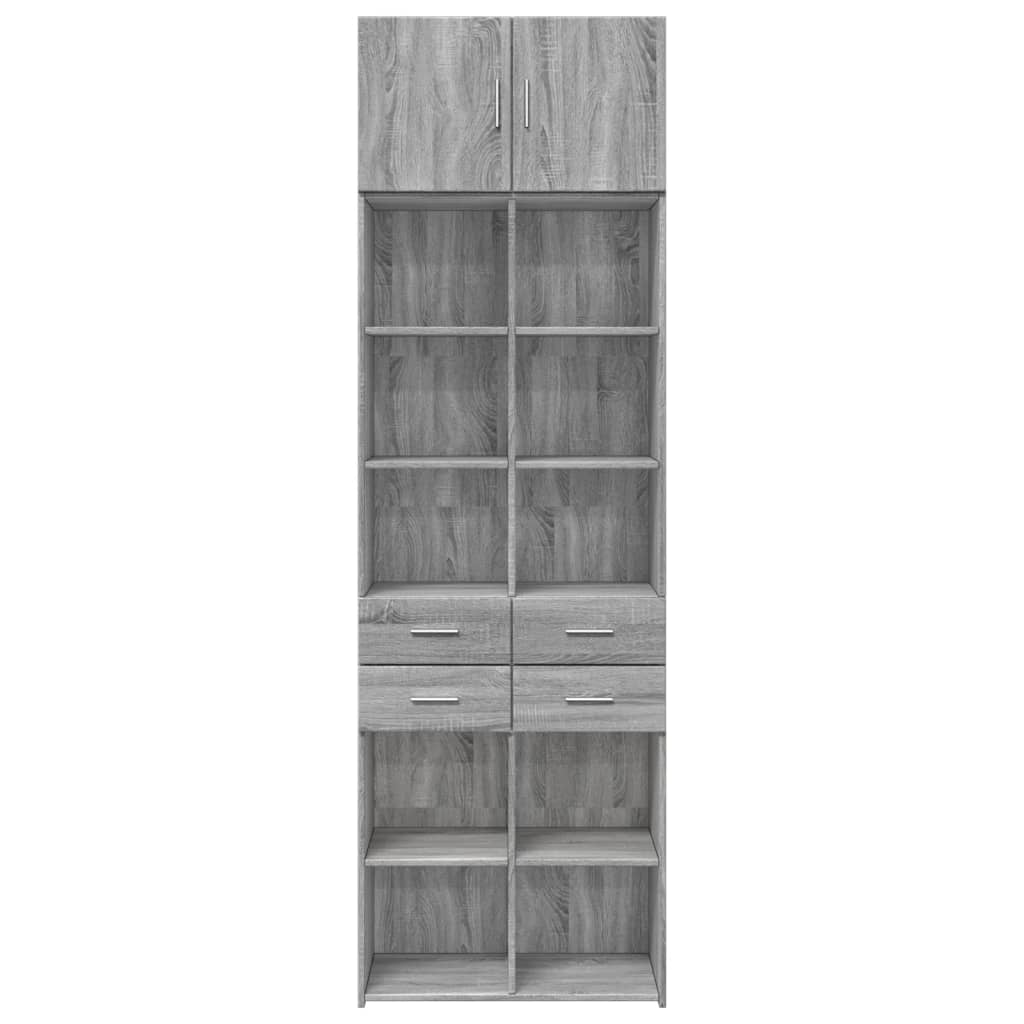 Opbergkast 70x42,5x225 cm bewerkt hout grijs sonoma eikenkleur - AllerleiShop