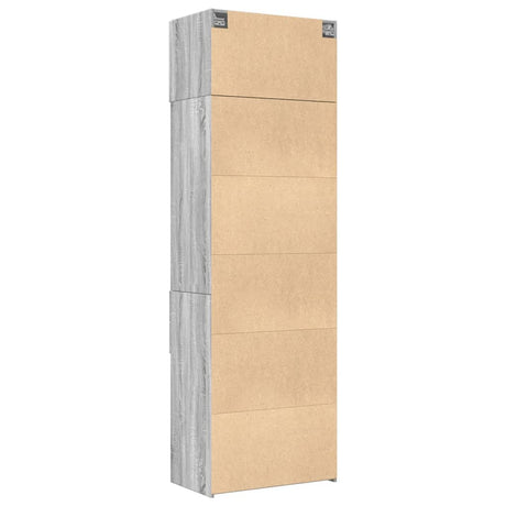 Opbergkast 70x42,5x225 cm bewerkt hout grijs sonoma eikenkleur - AllerleiShop