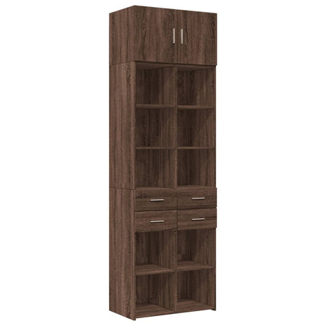 Opbergkast 70x42,5x225 cm bewerkt hout bruin eikenkleurig - AllerleiShop