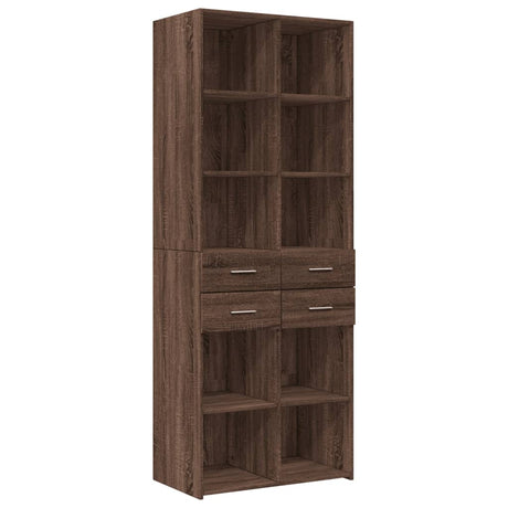 Opbergkast 70x42,5x225 cm bewerkt hout bruin eikenkleurig - AllerleiShop