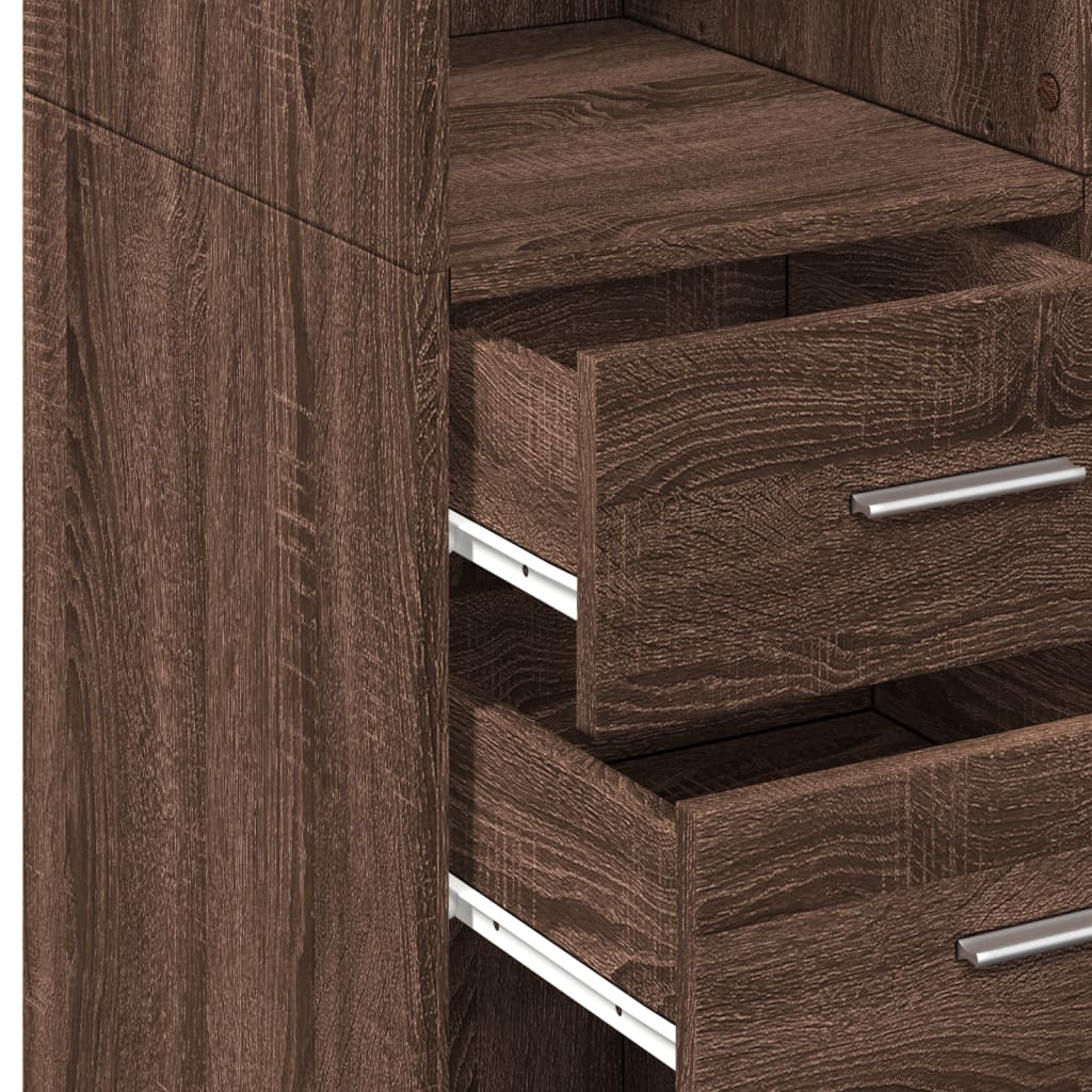 Opbergkast 70x42,5x225 cm bewerkt hout bruin eikenkleurig - AllerleiShop