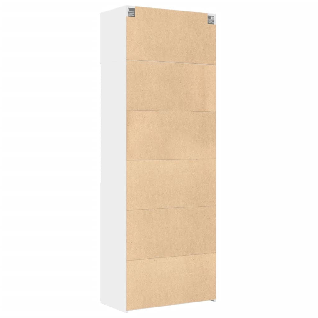 Opbergkast 80x42,5x225 cm bewerkt hout wit - AllerleiShop