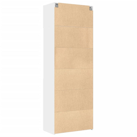 Opbergkast 80x42,5x225 cm bewerkt hout wit - AllerleiShop