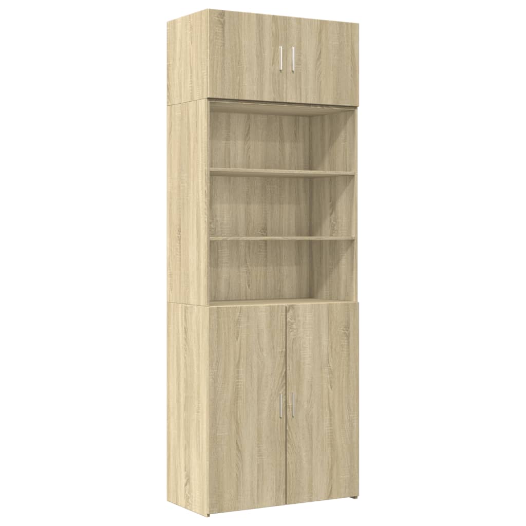 Opbergkast 80x42,5x225 cm bewerkt hout sonoma eikenkleurig - AllerleiShop