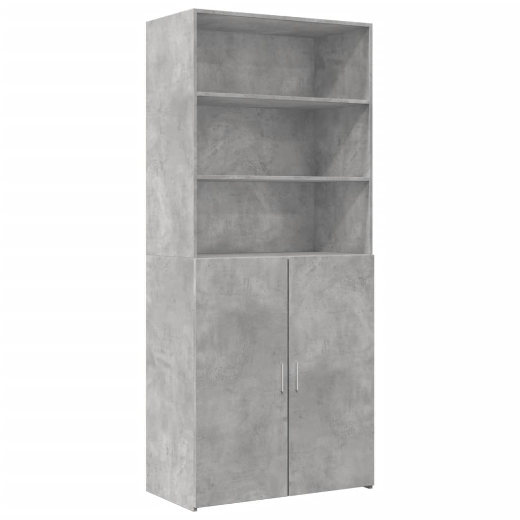 Opbergkast 80x42,5x225 cm bewerkt hout betongrijs - AllerleiShop