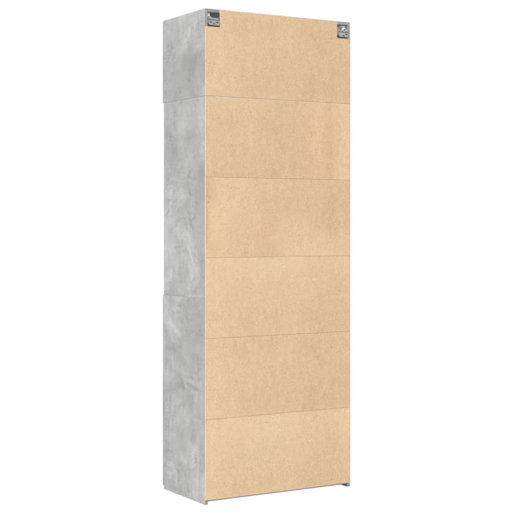 Opbergkast 80x42,5x225 cm bewerkt hout betongrijs - AllerleiShop