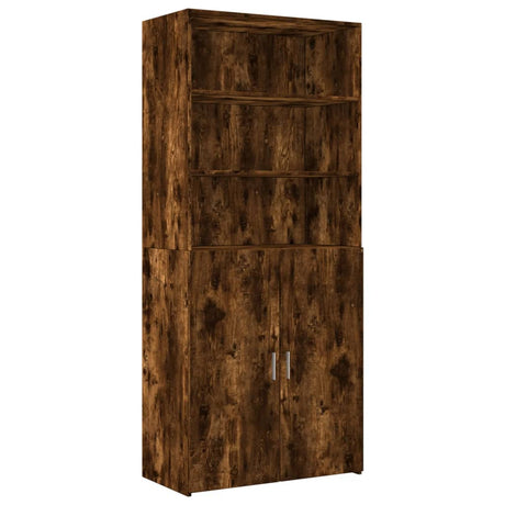 Opbergkast 80x42,5x225 cm bewerkt hout gerookt eikenkleur - AllerleiShop