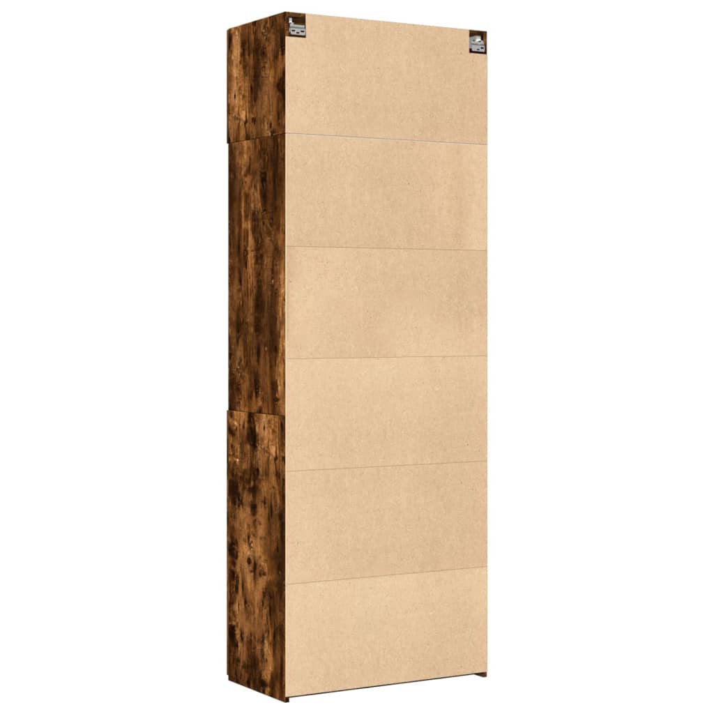 Opbergkast 80x42,5x225 cm bewerkt hout gerookt eikenkleur - AllerleiShop