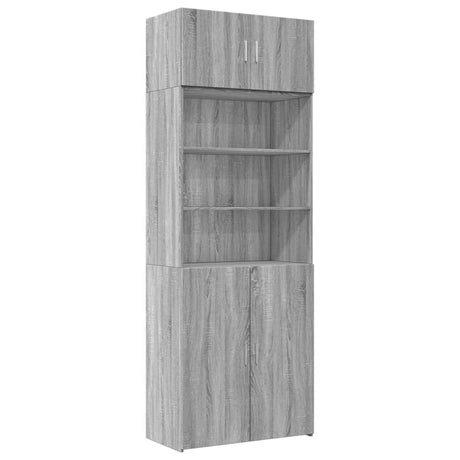 Opbergkast 80x42,5x225 cm bewerkt hout grijs sonoma eikenkleur - AllerleiShop