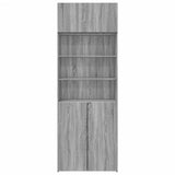 Opbergkast 80x42,5x225 cm bewerkt hout grijs sonoma eikenkleur - AllerleiShop