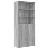 Opbergkast 80x42,5x225 cm bewerkt hout grijs sonoma eikenkleur - AllerleiShop